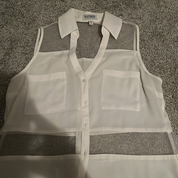 Women’s Express white sheer blouse size small - Picture 2 of 4
